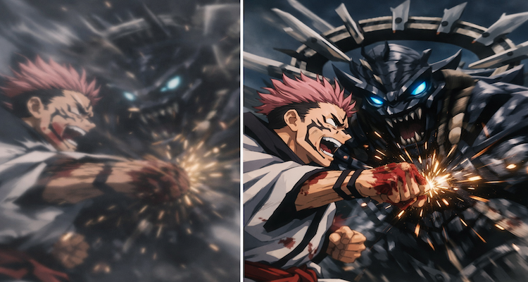 Sukuna vs Mahoraga-Broadcast vs Blu-ray