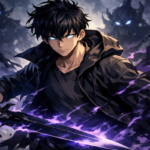 Sung Jinwoo in shadowy energy storm