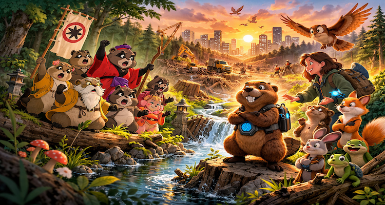 The guardian beaver of the forest