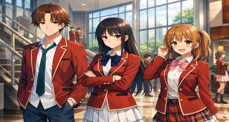 Classroom of the Elite in school hall