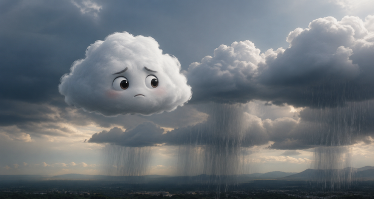 Lonely cloud in a stormy sky