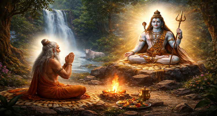 Sage Shukracharya's penance for Shiva