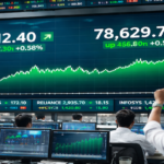 Stock market surge at trading floor