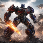 Transformers in urban battle chaos