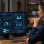 Woman watching the AI work