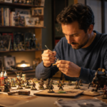Focused craftsmanship in a hobby room
