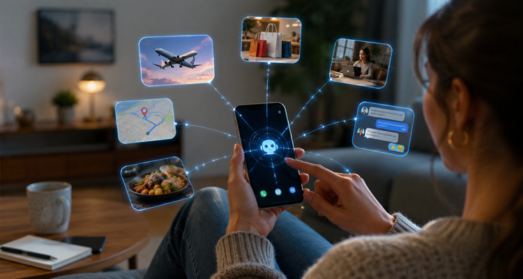 Augmented reality in a cozy home