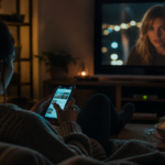 Cozy living room with phone and TV