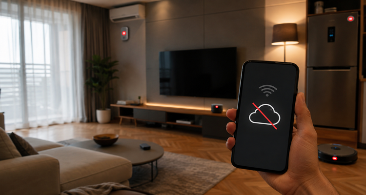 Disconnected smart home in warm tones