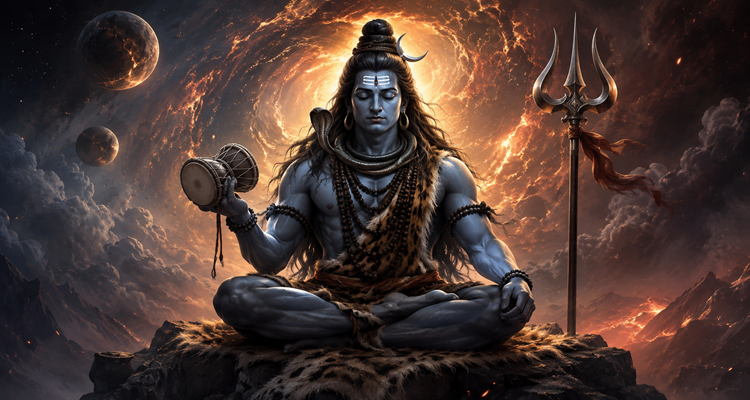 Divine meditation in cosmic fire
