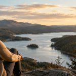 Golden-hour contemplation by the lake