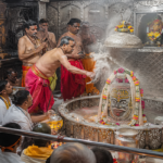 Temple ritual and devotion in progress