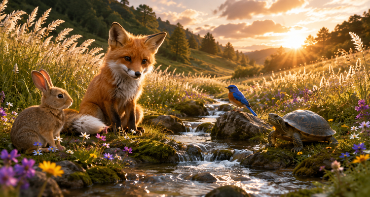 Golden hour in the meadow