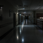 Quiet hospital corridor at night