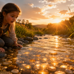 Golden hour wonder by the stream
