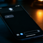 Modern phone in dim light