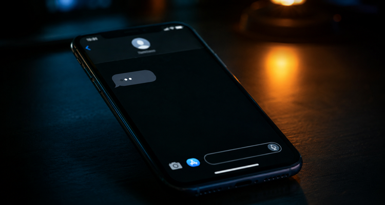 Modern phone in dim light