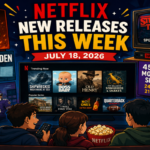 Netflix streaming interface featuring The Hunger Games franchise, Stranger Things VHS Special Edition, Quarterback Season 3, and newly released movies and series for July 2026.