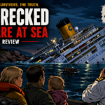 Survivors recounting the Costa Concordia disaster against the backdrop of the partially submerged cruise ship.