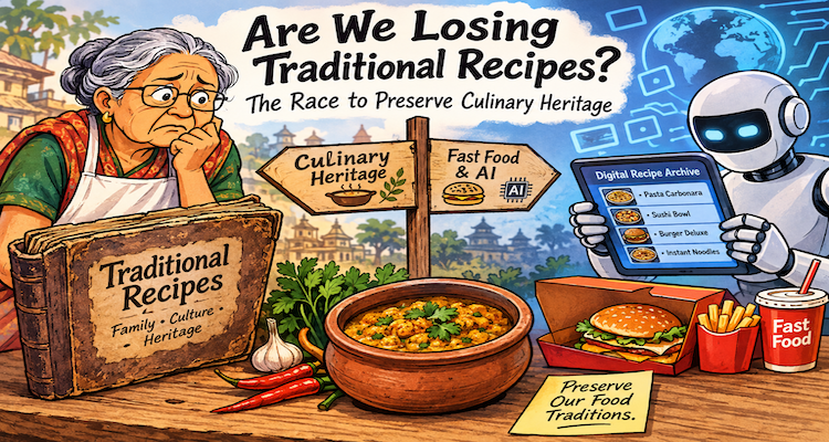 Multiple generations preparing a traditional meal together in a home kitchen using fresh local ingredients.