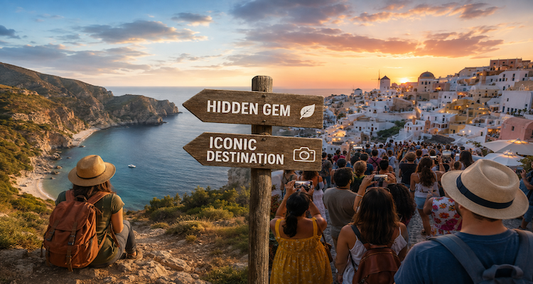 Travelers exploring a scenic destination as a once lesser-known location grows into a popular international tourist attraction.
