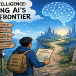 Conceptual illustration of AI evolving from a chatbot into a reasoning and autonomous agent system