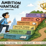Professional building career skills by combining ambition, technology, AI literacy and human judgment