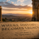 Three generations connected through historical photographs, traditional objects and cultural memories