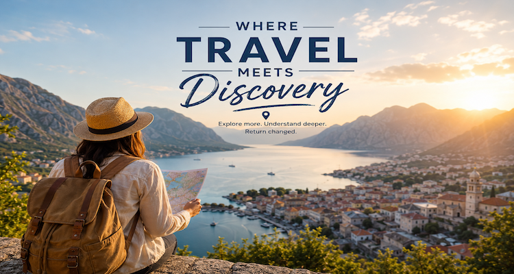 Traveller overlooking a scenic destination while exploring the connection between travel, culture and personal discovery.