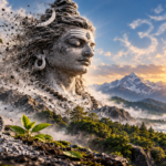 Lord Shiva depicted as an ascetic covered in sacred ash, symbolizing impermanence, detachment and spiritual transformation.