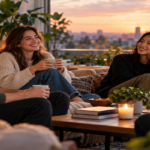 Person enjoying quiet solitude at home while maintaining meaningful connections with a small social circle