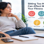 Office worker taking a movement break after prolonged sitting at a computer