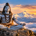 Meditating Shiva seated in a traditional yogic posture, symbolizing inner stillness and contemplative awareness in Hindu tradition