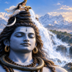 Shiva holding the descending Ganga in his matted hair, depicting the Hindu tradition of Gangavatarana