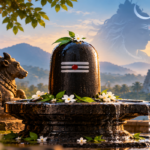 Ancient stone Shiva Lingam in a Hindu temple representing Shiva's divine presence and cosmic symbolism