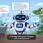 AI interface connecting a person with government, healthcare, banking and business institutions