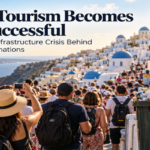 Crowded historic European tourism destination showing visitor congestion and the infrastructure pressure created by peak travel demand