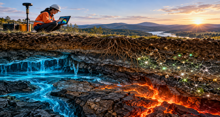 Scientists studying underground geology, groundwater, minerals and subsurface energy systems