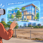 Person exploring a photorealistic virtual architectural space before the building is physically constructed