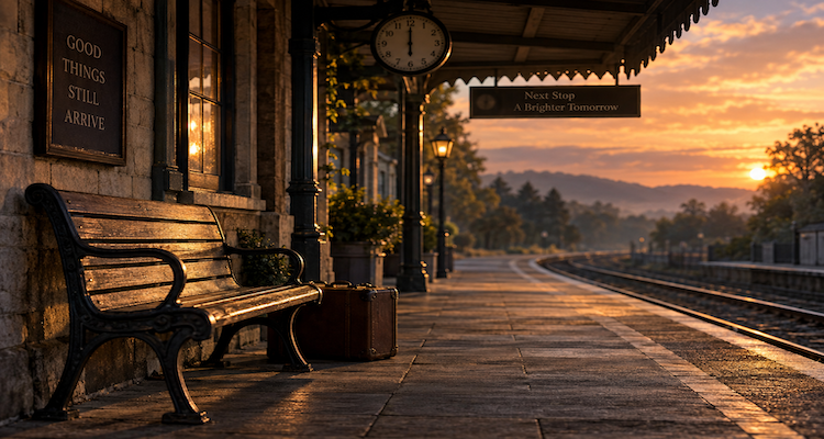 Empty railway platform at dusk illustrating the psychology of places that seem to be waiting for someone