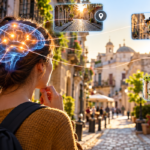 A woman recognises a familiar street as visual details, sounds, smells, and spatial memories trigger activity in her brain.